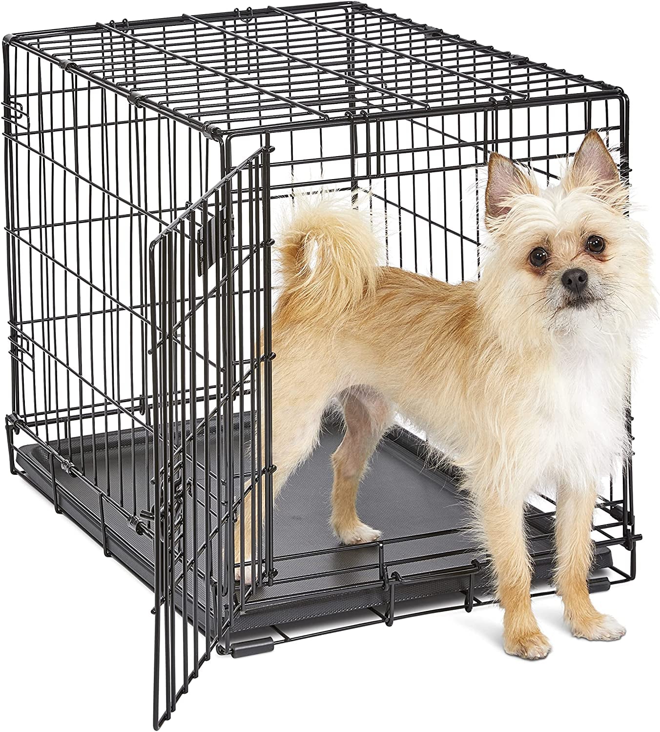 Newly Enhanced Single & Double Door Icrate Dog Crate, Includes Leak-Proof Pan, Floor Protecting Feet, Divider Panel & New Patented Features