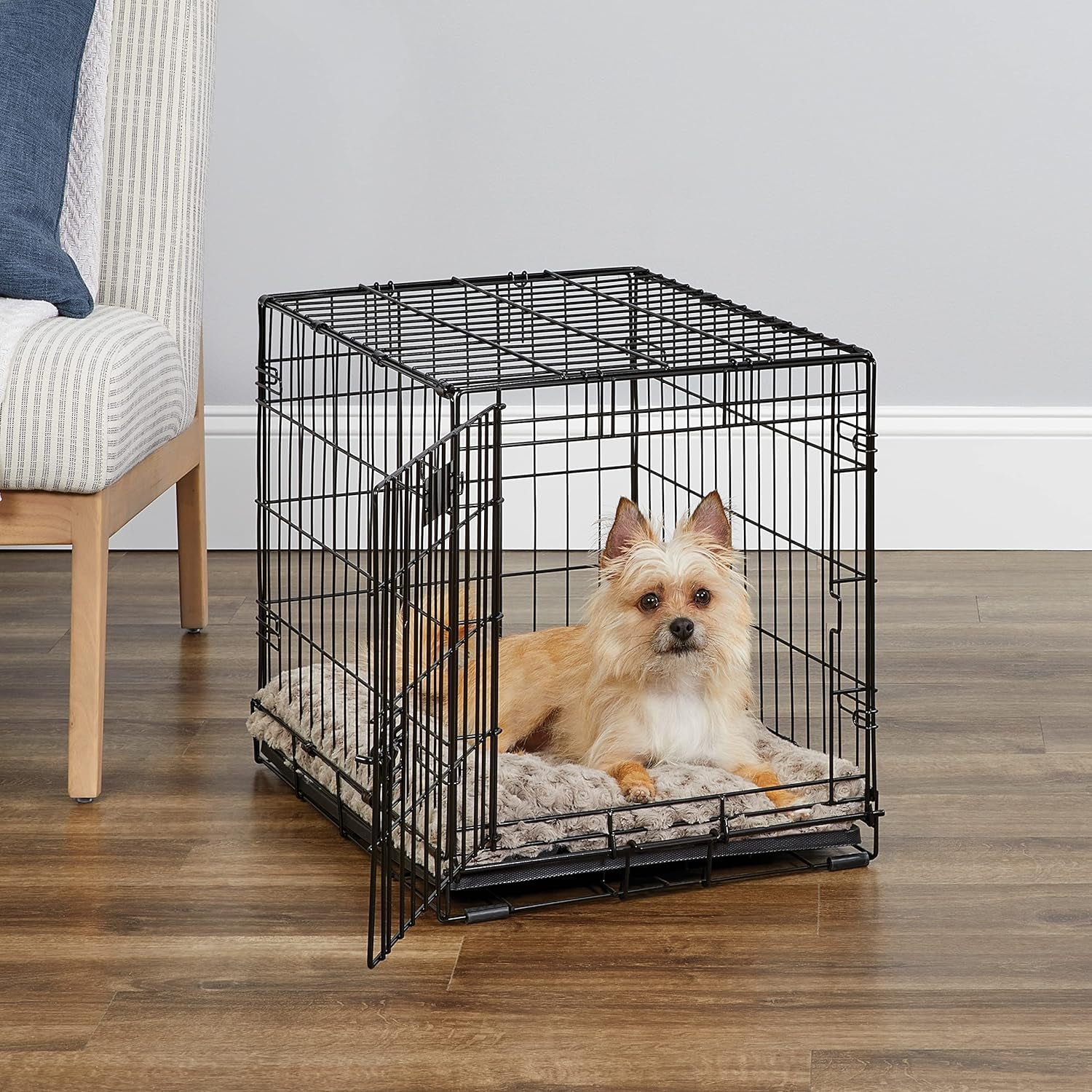 Newly Enhanced Single & Double Door Icrate Dog Crate, Includes Leak-Proof Pan, Floor Protecting Feet, Divider Panel & New Patented Features