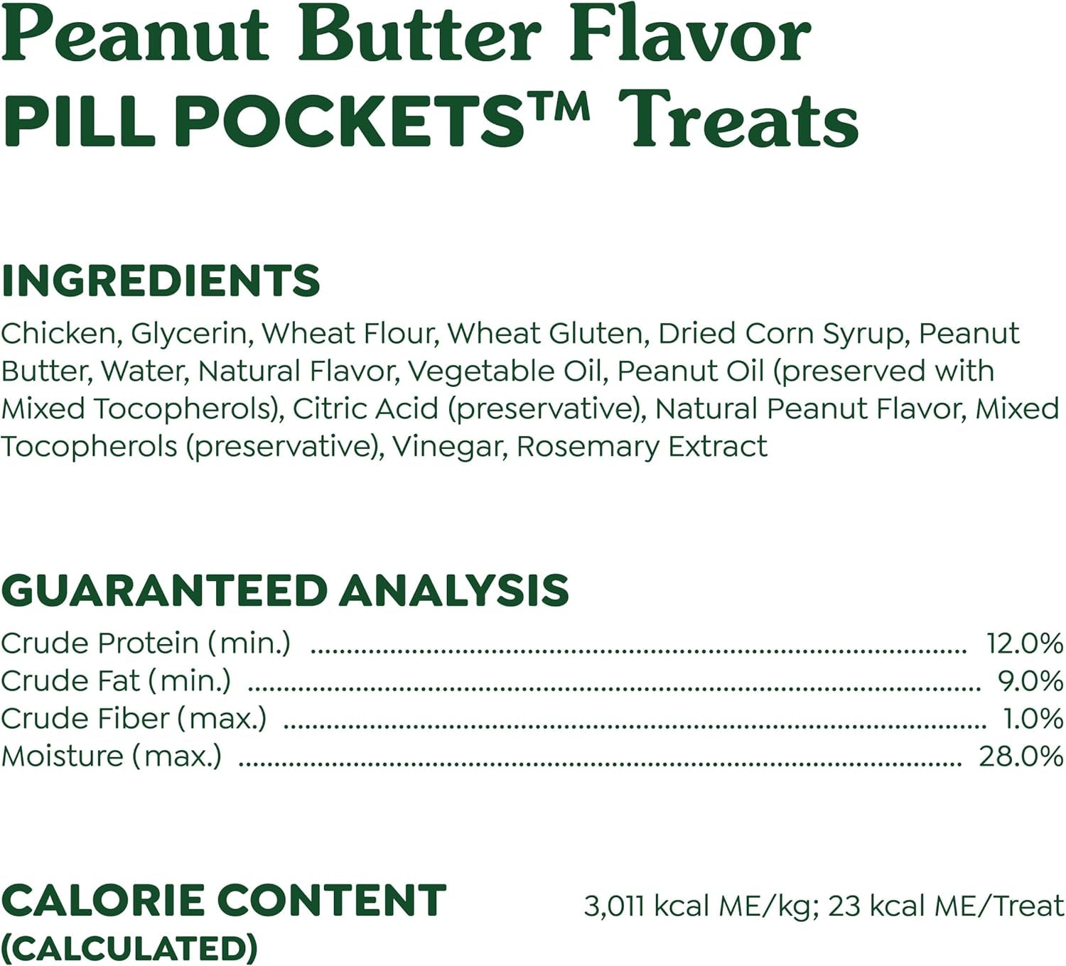 Pill Pockets for Dogs Large Size, Soft Dog Treats, with Real Peanut Butter, 15.8 Oz. Pouch (60 Treats)